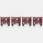 Schneeflocken Buffalo Pattern Urlaub Whiskyglas (Vorderseite)