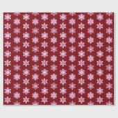 Schneeflocken - Burgunder Wein und Rosa Geschenkpapier (Flach)