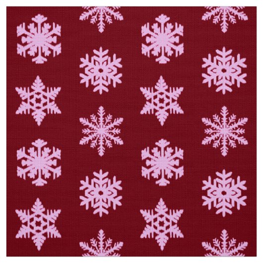 Schneeflocken - Burgunder Wein und Rosa Stoff (Muster)