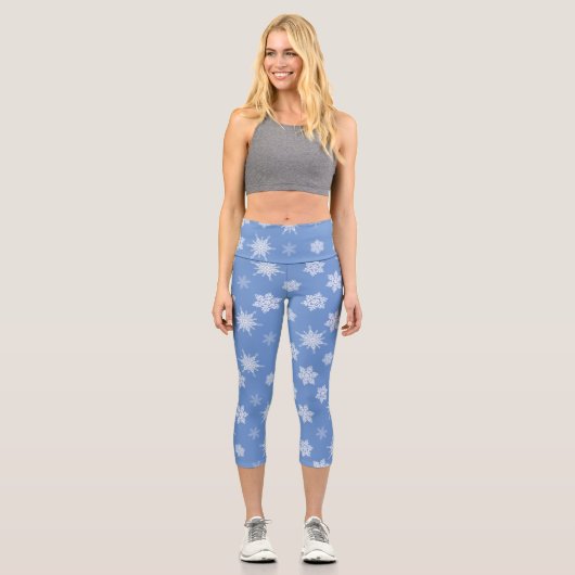 Schneeflocken Capri Leggings (Vorderseite)