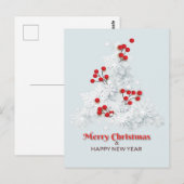 Schneeflocken-Christmasbaum Postkarte (Vorne/Hinten)