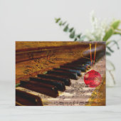 Schneeflocken Collage rustikale pianistische Ferie Feiertagskarte (Stehend Vorderseite)