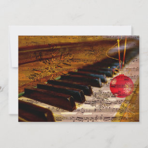 Schneeflocken Collage rustikaler Pianist Feiertags Feiertagskarte
