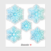 Schneeflocken Cool blau Aufkleber (Blatt)