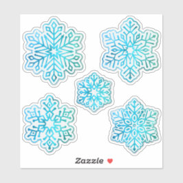 Schneeflocken Cool blau Aufkleber