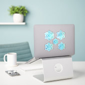 Schneeflocken Cool blau Aufkleber (Laptop auf Schreibtisch)