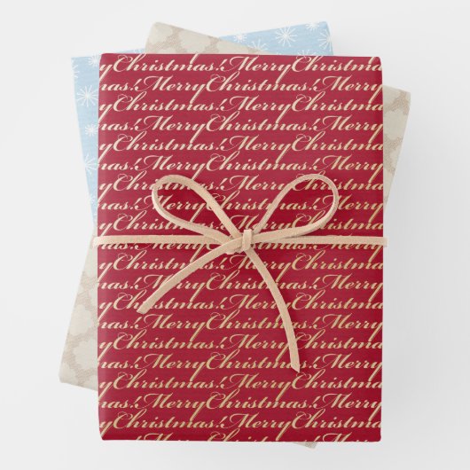 Schneeflocken Custom Holiday Frohe Weihnachten Geschenkpapier Set (Beispiel)