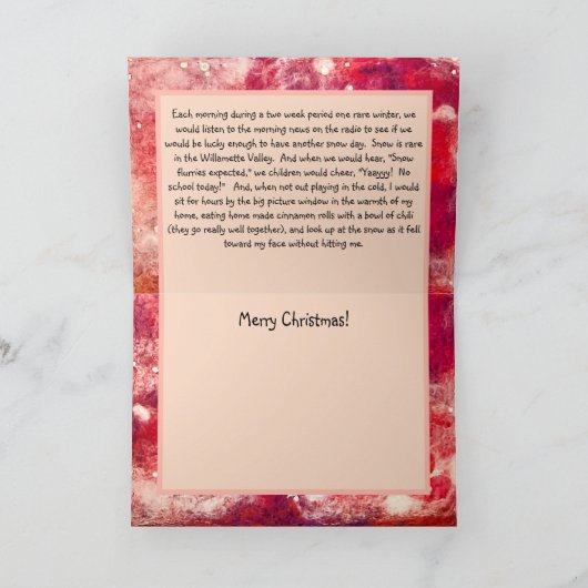 Schneeflocken Dankeskarte (Innenseite)