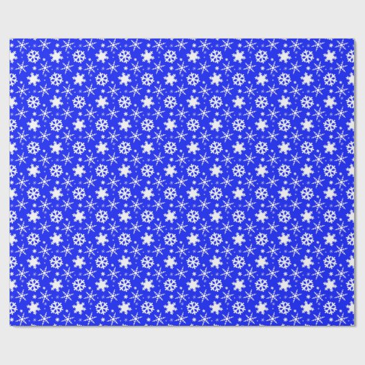 Schneeflocken Dark Blue Geschenkpapier (Flach)