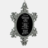 Schneeflocken-Dekoration /Gedicht Schneeflocken Zinn-Ornament (Links)