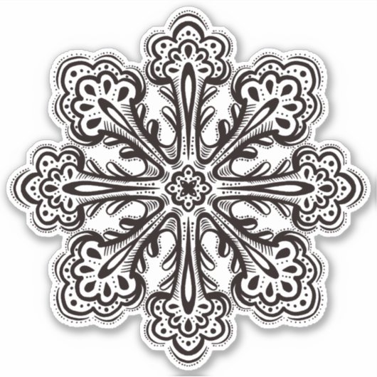 Schneeflocken Dekorieren Wintermärchen Aufkleber (Vorderseite)