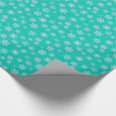 Schneeflocken des Weiß 3 d auf einem Geschenkpapier (Ecke)