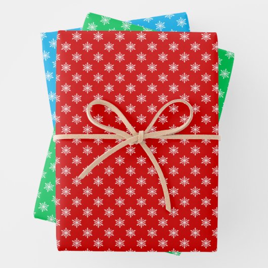 Schneeflocken DIY Hintergrundfarben Geschenkpapier Set (Beispiel)