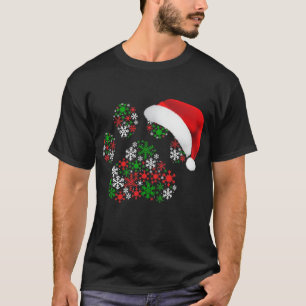 Schneeflocken Dog Paw Weihnachtsmannmütze Weihnac T-Shirt