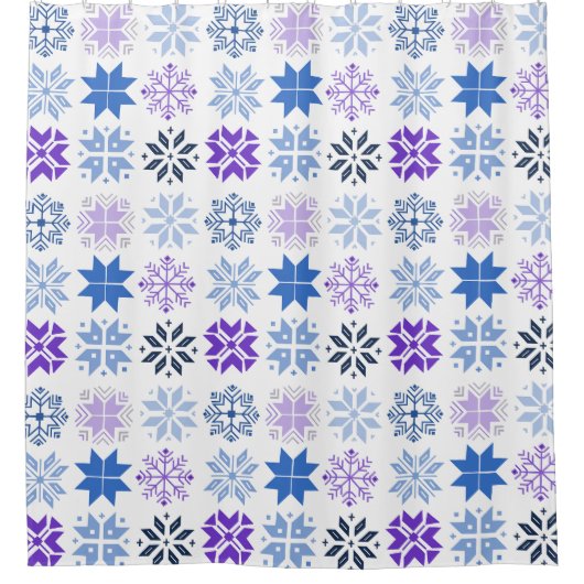 Schneeflocken Duschvorhang (Vorderseite)