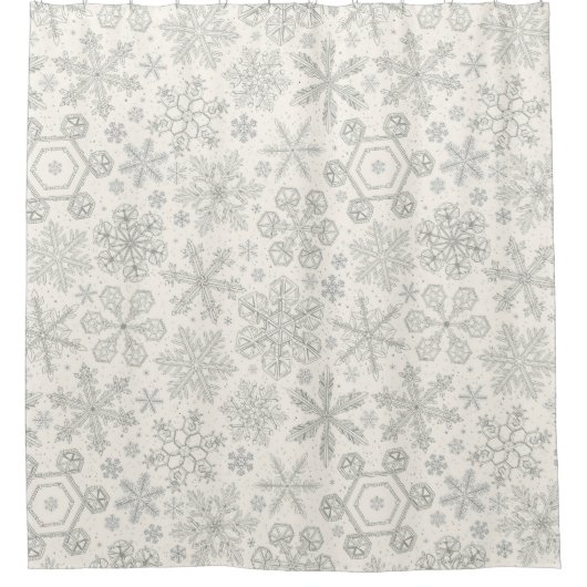 Schneeflocken Duschvorhang (Vorderseite)