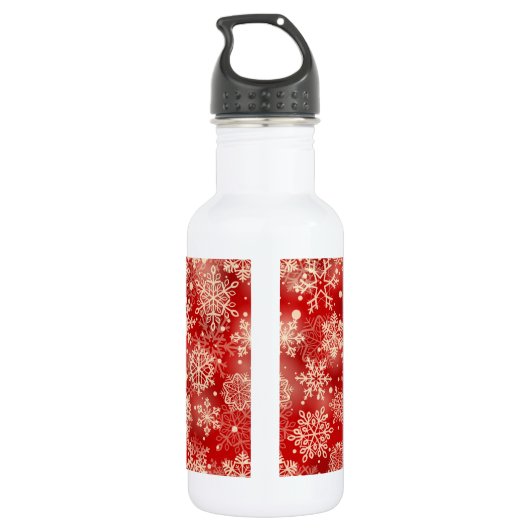 Schneeflocken Edelstahlflasche (Rückseite)