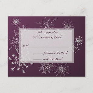 Schneeflocken-Edelsteine/ Hochzeitskarte RSVP Karte