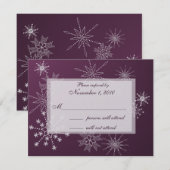 Schneeflocken-Edelsteine/ Hochzeitskarte RSVP Karte (Vorne/Hinten)