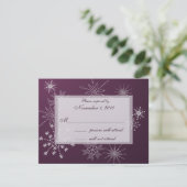 Schneeflocken-Edelsteine/ Hochzeitskarte RSVP Karte (Stehend Vorderseite)