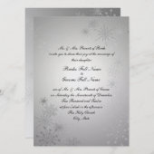 Schneeflocken Edelsteine/ Silber Einladung (Vorne/Hinten)