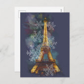 Schneeflocken Eiffelturm Paris Winter Weihnachten (Vorne/Hinten)