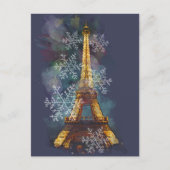 Schneeflocken Eiffelturm Paris Winter Weihnachten (Vorderseite)