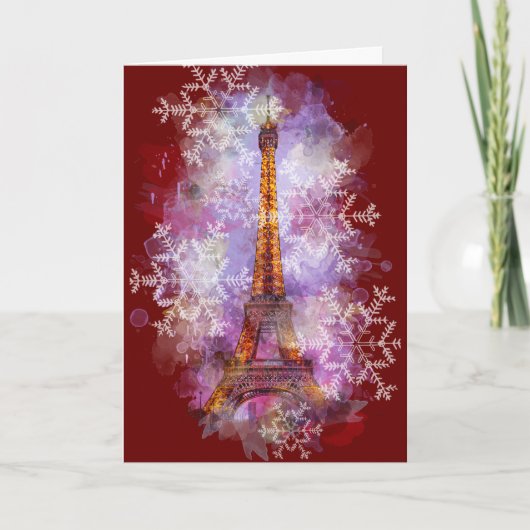 Schneeflocken Eiffelturm Paris Winter Weihnachten (Vorderseite)