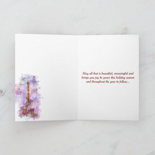 Schneeflocken Eiffelturm Paris Winter Weihnachten (Innenseite)