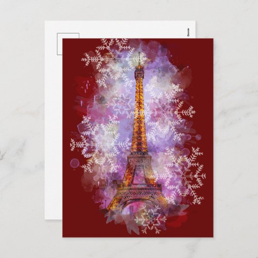 Schneeflocken Eiffelturm Paris Winter Weihnachten (Vorne/Hinten)