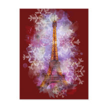 Schneeflocken Eiffelturm Paris Winter Weihnachten