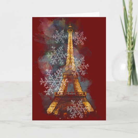 Schneeflocken Eiffelturm Paris Winter Weihnachten (Vorderseite)