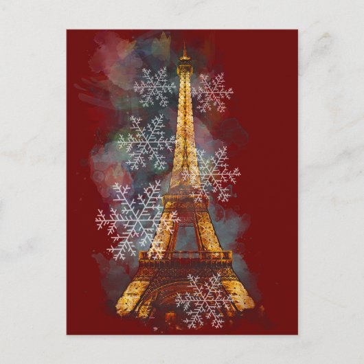Schneeflocken Eiffelturm Paris Winter Weihnachten (Vorderseite)