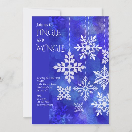 Schneeflocken Einladung (Vorderseite)