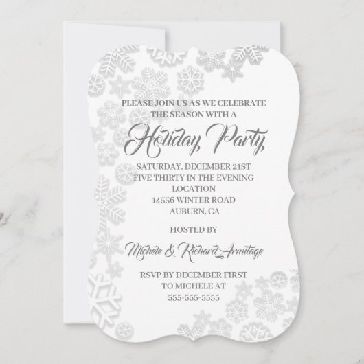 Schneeflocken Einladung (Vorderseite)