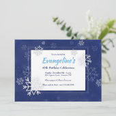 Schneeflocken-Einladung Einladung (Stehend Vorderseite)