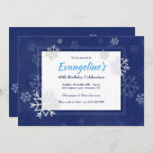 Schneeflocken-Einladung Einladung (Vorne/Hinten)