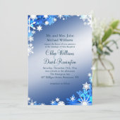 Schneeflocken Einladung zur Hochzeit 2 (Stehend Vorderseite)