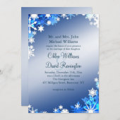 Schneeflocken Einladung zur Hochzeit 2 (Vorne/Hinten)