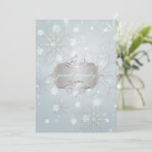 Schneeflocken, Einladungen für Winterhochzeiten (Stehend Vorderseite)