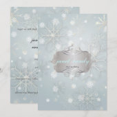 Schneeflocken, Einladungen für Winterhochzeiten (Vorne/Hinten)