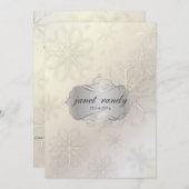 Schneeflocken, Einladungen für Winterhochzeiten (Vorne/Hinten)