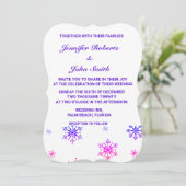 Schneeflocken Einzigartige farbenfrohe Muster Weiß Einladung (Stehend Vorderseite)