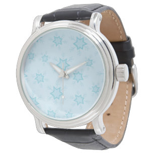 Schneeflocken, Eisblau, Eisige Schneeflocken, Schn Armbanduhr