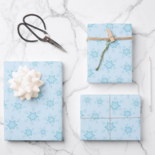 Schneeflocken, Eisblau, Eisige Schneeflocken, Schn Geschenkpapier Set