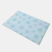 Schneeflocken, Eisblau, Eisschneeflocken, Schnee Fußmatte (Schrägansicht)