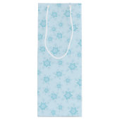 Schneeflocken, Eisblau, Eisschneeflocken, Schnee Geschenktüte Für Weinflaschen (Rückseite)