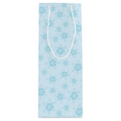 Schneeflocken, Eisblau, Eisschneeflocken, Schnee Geschenktüte Für Weinflaschen (Vorderseite)