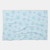 Schneeflocken, Eisblau, Eisschneeflocken, Schnee Geschirrtuch (Horizontal)