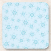 Schneeflocken, Eisblau, Eisschneeflocken, Schnee Getränkeuntersetzer (Vorderseite)